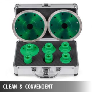 Juego de 6 Piezas de Brocas de Diamante con Rosca M14 20/25/40/45/50/68 MM (0.79/1/1.6/1.77/2/2.7 Pulgadas) Con 2 Cuchillas de Sierra