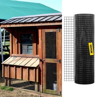 Malla de Hardware, 24" x 100' y Tamaño de Malla de 1"x1", Cercado de Alambre de Acero Galvanizado Recubierto de Vinilo de 16 Gauge con un Cortador y un Par de Guantes de Tela, para Cercas de Jardí...