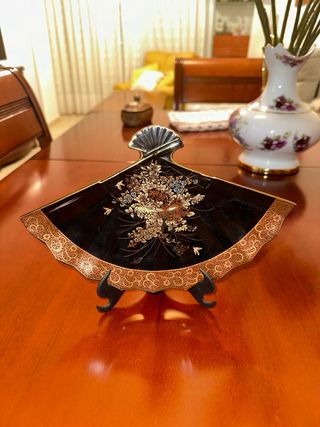 Bandeja decorativa abanico cerámica
