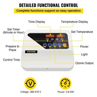 Controlador de Calentador de Sauna Externo para Calentadores de Sauna de 3KW-9KW Unidad de Control de Estufa de Sauna 104-221℉ Tiempo Temperatura