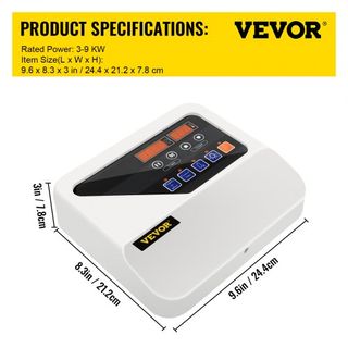Controlador de Calentador de Sauna Externo para Calentadores de Sauna de 3KW-9KW Unidad de Control de Estufa de Sauna 104-221℉ Tiempo Temperatura