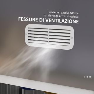 Caseta de Jardín 2.7m² de Acero Galvanizado con Estantes Regulables, Salidas de Aire, Cobertizo de Jardín con Cerradura, Techo Inclinado, Doble Puerta Corredera Bloqueable, Gris Oscuro