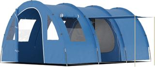 Tienda De Camping Para 5-6 Personas Con 2 Puertas, Ventanas Y Bolsillos Incluidos, 475X315X215 Cm, Azul