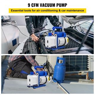370ml 533 L/min(9CFM) 746W(1HP) Bomba de Vacío de Refrigerante para Aire Acondicionado, cámara de vacío con bomba, cámara de desgasificación con bomba, bomba de vacío para aire acondicionado