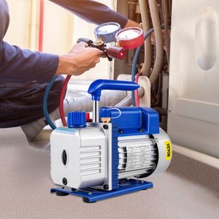 370ml 533 L/min(9CFM) 746W(1HP) Bomba de Vacío de Refrigerante para Aire Acondicionado, cámara de vacío con bomba, cámara de desgasificación con bomba, bomba de vacío para aire acondicionado
