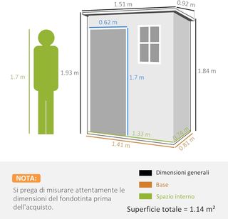Caseta de Jardín para Herramientas con Acabado Efecto Madera Raspada con Suelo, 1.14M² Caseta de Jardín con Puerta y Cerradura, Techo Inclinado, 151X92X193Cm, Gris