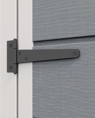 Caseta de Jardín para Herramientas con Acabado Efecto Madera Raspada con Suelo, 1.14M² Caseta de Jardín con Puerta y Cerradura, Techo Inclinado, 151X92X193Cm, Gris