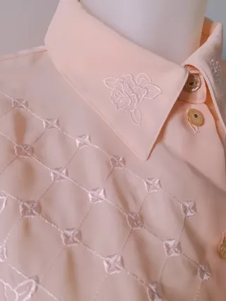 Camisa vintage manga larga bordada