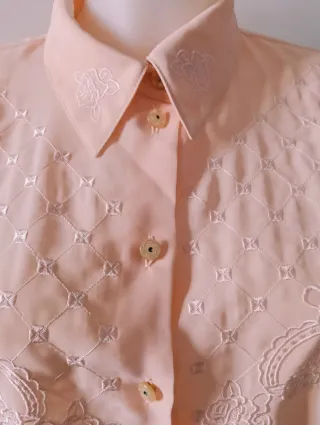 Camisa vintage manga larga bordada