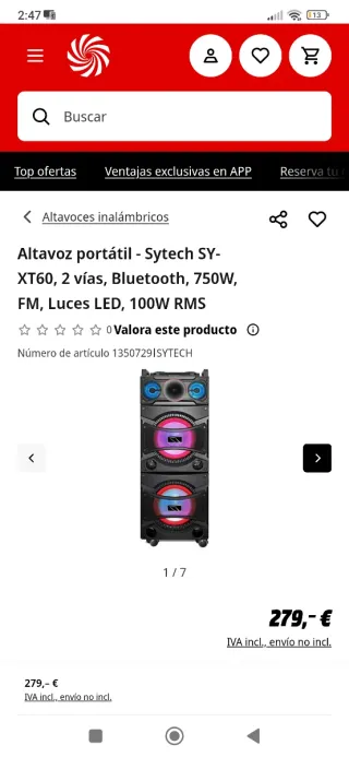 Altavoz Bluetooth 750W
