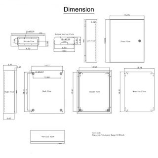 Caja de Acero NEMA, 50x40x15 cm Caja Eléctrica de Acero NEMA 4X, Impermeable y a Prueba de Polvo IP66, Caja de Conexiones Eléctricas para Uso Exterior/Interior, con Placa de Montaje