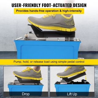 Unidad de Bomba Hidráulica de Aire 10,000 PSI 1687.8 cm³ Cap Construcción de Metal Pesado Bomba de Pie Hidráulica de Aire