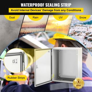 Caja de Acero NEMA, 50x40x25 cm Caja Eléctrica de Acero NEMA 4X, Impermeable y a Prueba de Polvo IP66, Caja de Conexiones Eléctricas para Uso Exterior/Interior, con Placa de Montaje
