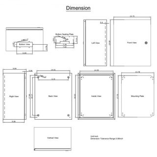 Caja de Acero NEMA, 50x40x25 cm Caja Eléctrica de Acero NEMA 4X, Impermeable y a Prueba de Polvo IP66, Caja de Conexiones Eléctricas para Uso Exterior/Interior, con Placa de Montaje