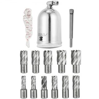 MD40 38.1 mm Taladro Magnético Eléctrico Prensa de Perforación con Juego de Cortadores HSS de 11 Piezas Kit de Cortador Anular Preciso Compacto Intercambiable Evolución 1100W Fuerza Magnética