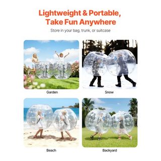 Confezione da 2 palloni gonfiabili giganti, palloni Zorb da 1,2 m per adolescenti e adulti, palloni a bolle umane in PVC da 0,8 mm per giochi di squadra all'aperto