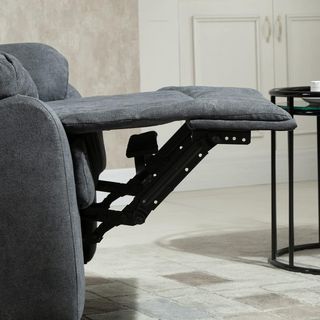 Sillón Relax Manual Ergonómico en Tela, Sillón Reclinable a 150° y Reposapiés para Casa y Oficina, 93X88X102Cm, Gris Oscuro