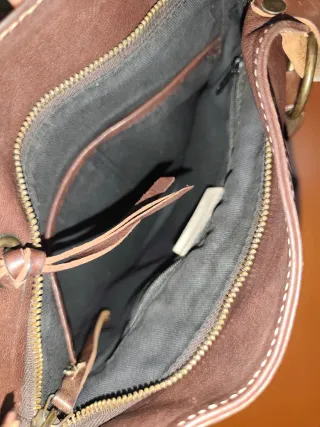 Bolso Italiano piel marrón con estampado cocodrilo