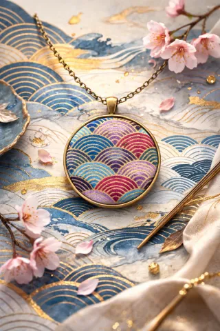 Ciondolo broccato giapponese onde
