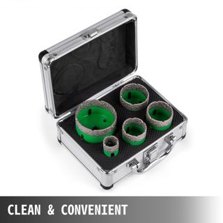 Juego de 5 Piezas de Brocas de Diamante, Brocas de Núcleo de Diamante, M14 22/35/40/50/65 MM, Brocas Cortadoras, Herramientas de Corte para Perforación Precisa en Azulejos, Mármol, Vidrio y Granito