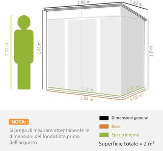 Caseta De Jardín Para Herramientas De Acero 1.2X2X1.8M Con Base, Cobertizo De Jardín Con Ventanas Transparentes, Cerradura, Puerta Corredera, Techo Inclinado, 2 Ganchos Y 2 Salidas De Aire, Gris