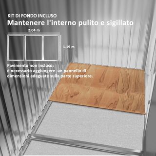 Caseta De Jardín Para Herramientas De Chapa De Acero Con Fundación, 2.42M² Cobertizo De Jardín De Acero Con Puertas Correderas, 213X130X185 Cm, Marrón Claro