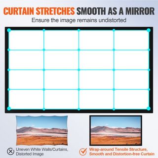 Pantalla de Proyección de 120 Pulgadas 16:9 Pantalla de Películas 4K HDTV Marco Fijo Pantalla de Proyector 3D para Cine en Casa y Uso al Aire Libre (120 pulgadas)