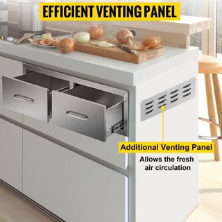 Cajones de Cocina Exterior 30" W x 10" H x 20" D, Cajones de Acceso Doble Horizontal para BBQ de Acero Inoxidable con Mango, Cajones para Isla de BBQ para Cocinas Exteriores o Estación de Parrilla...