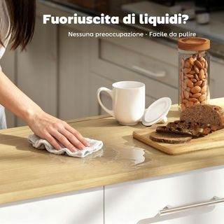 Isla de Cocina con Ruedas, Carro de Cocina con Tablero Plegable, Puertas Soft Close, Estantes Regulables, 2 Cajones, 3 Estantes Extraíbles, Estante con Puerta y Porta Toallas, Blanco