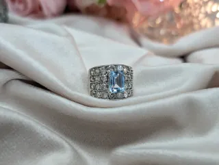 Anillo Plata Aguamarina