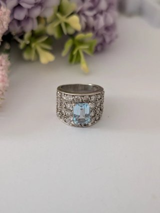 Anillo Plata Aguamarina