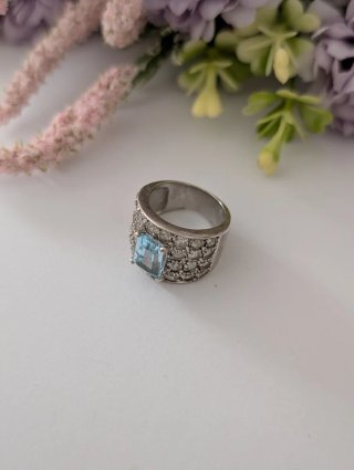 Anillo Plata Aguamarina