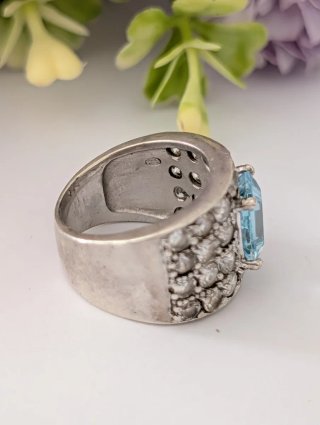 Anillo Plata Aguamarina