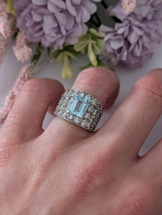 Anillo Plata Aguamarina