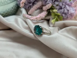 Anillo Plata Piedra Verde