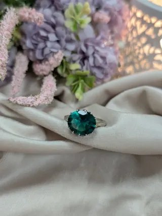 Anillo Plata Piedra Verde