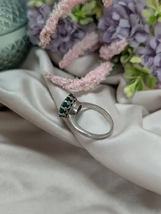 Anillo Plata Piedra Verde