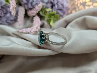 Anillo Plata Piedra Verde