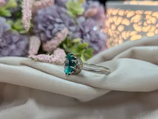 Anillo Plata Piedra Verde