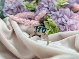 Anillo Plata Piedra Verde