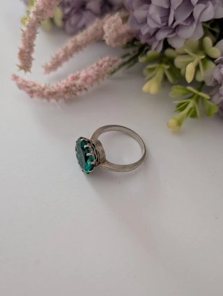 Anillo Plata Piedra Verde