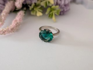 Anillo Plata Piedra Verde