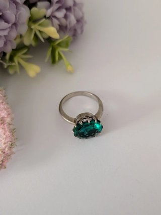 Anillo Plata Piedra Verde