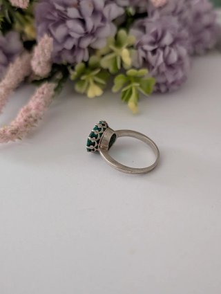 Anillo Plata Piedra Verde