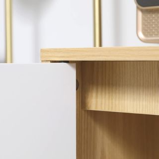 Mueble Multiusos Moderno en Aglomerado y Madera de Pino con Estante Interno Regulable en 3 Niveles, Mueble para Entrada, Sala de Estar, Cocina y Baño, 77X35X77.5 Cm