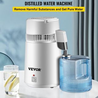 Destilador de Agua Pura 4L con Interior de Acero Inoxidable, Purificador de Agua, Filtro, Máquina de Destilación de Agua con Botella de Recolección para Oficinas y Hogares