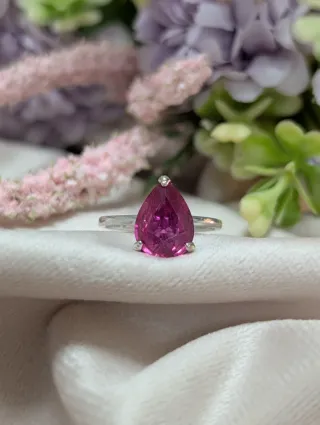 Anillo Plata con Rubí Natural