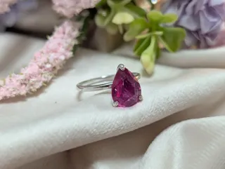 Anillo Plata con Rubí Natural