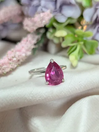 Anillo Plata con Rubí Natural