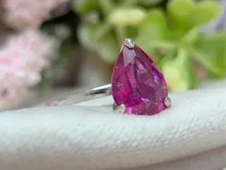 Anillo Plata con Rubí Natural